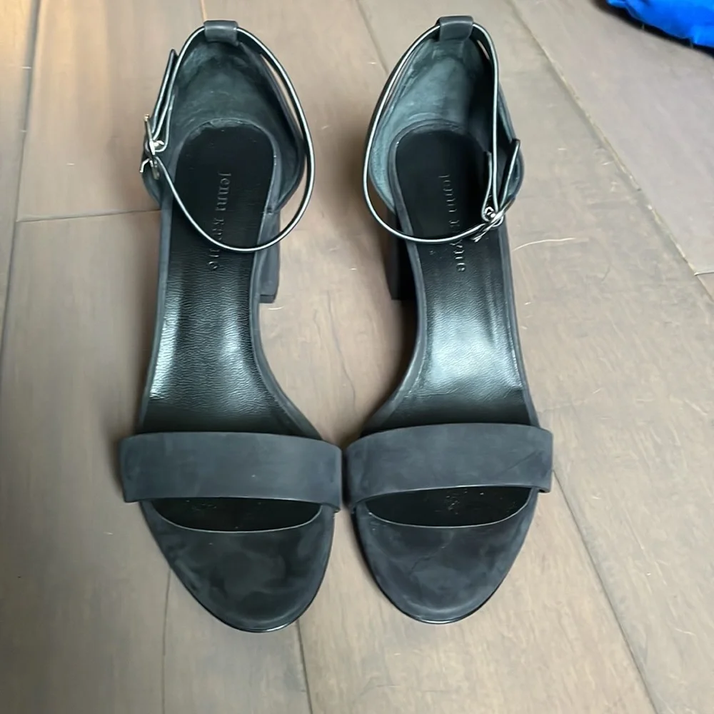Jenni Kayne Black Suede Block heel ankle strap sandals 40 - Picture 2 of 6